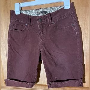 Prana women’s brown corduroy shorts